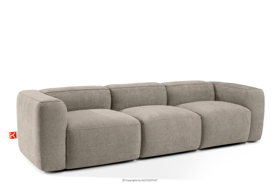 FUBBO Miękka sofa trzyosobowa w tkaninie plecionej beżowy beżowy - zdjęcie 2