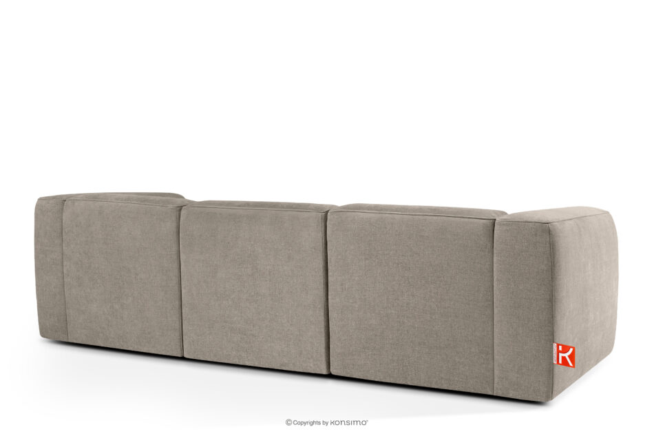 FUBBO Miękka sofa trzyosobowa w tkaninie plecionej beżowy beżowy - zdjęcie 3