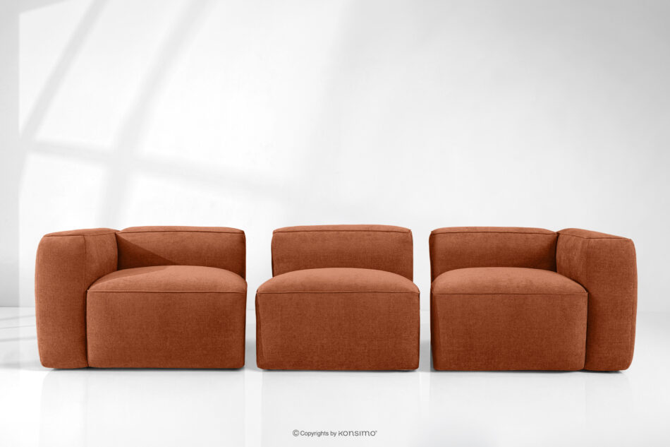 FUBBO Miękka sofa trzyosobowa w tkaninie plecionej rudy rudy - zdjęcie 10