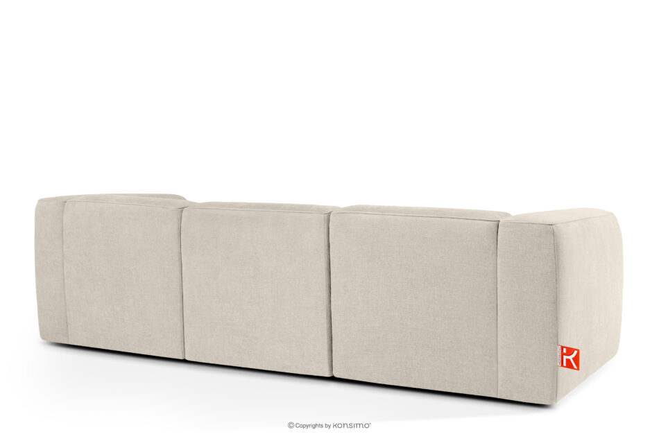 FUBBO Miękka sofa trzyosobowa w tkaninie plecionej ecru ecru - zdjęcie 3