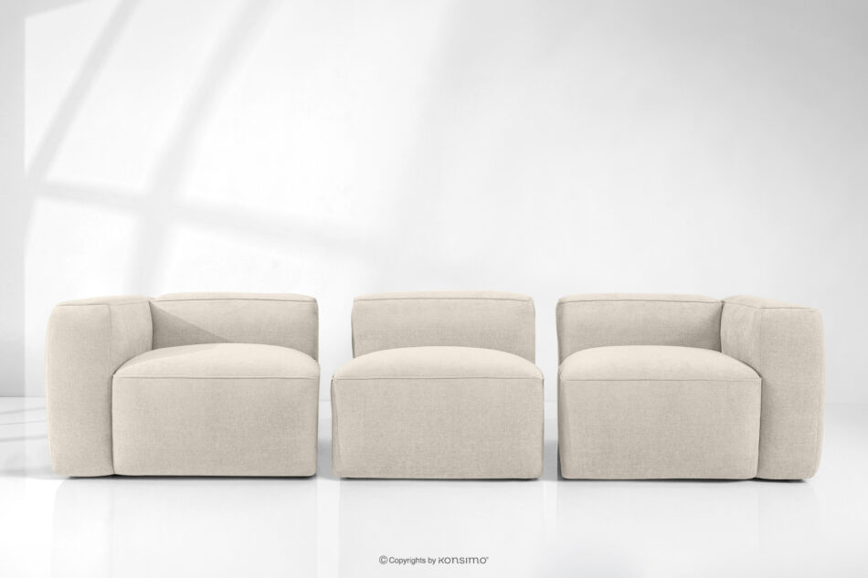 FUBBO Miękka sofa trzyosobowa w tkaninie plecionej ecru ecru - zdjęcie 10