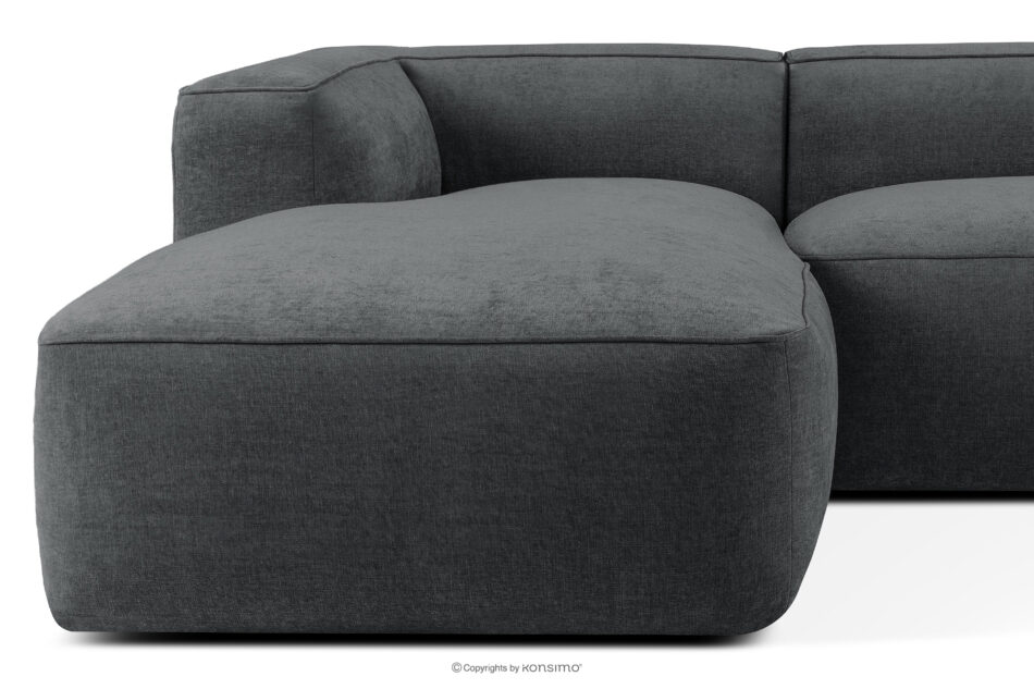 FUBBO Miękki narożnik w tkaninie plecionej lewy antracytowy antracytowy - zdjęcie 7