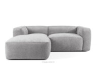 Miękki narożnik w tkaninie plecionej lewy jasny szary