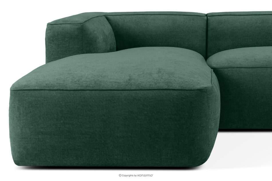 FUBBO Miękki narożnik w tkaninie plecionej lewy ciemny zielony ciemny zielony - zdjęcie 7