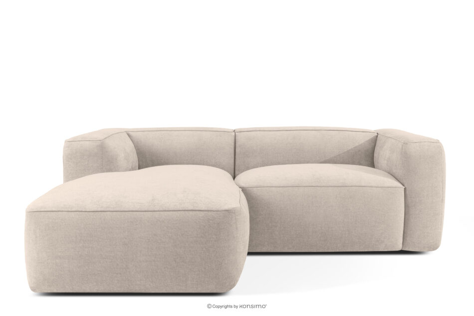 FUBBO Miękki narożnik w tkaninie plecionej lewy kremowy kremowy - zdjęcie 0