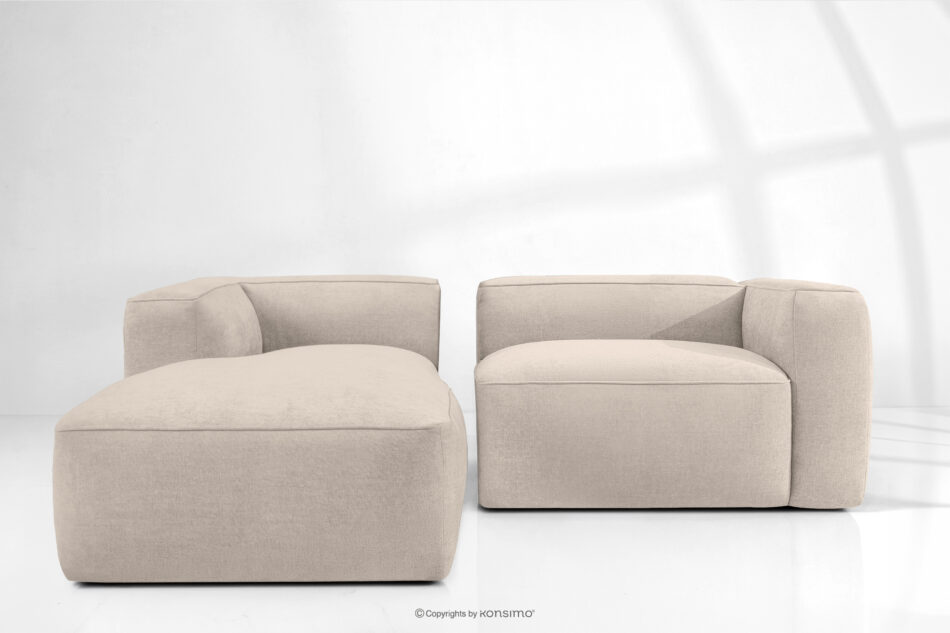 FUBBO Miękki narożnik w tkaninie plecionej lewy kremowy kremowy - zdjęcie 10