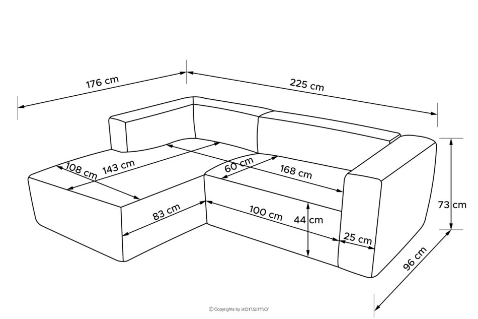 FUBBO Miękki narożnik w tkaninie plecionej lewy ecru ecru - zdjęcie 12