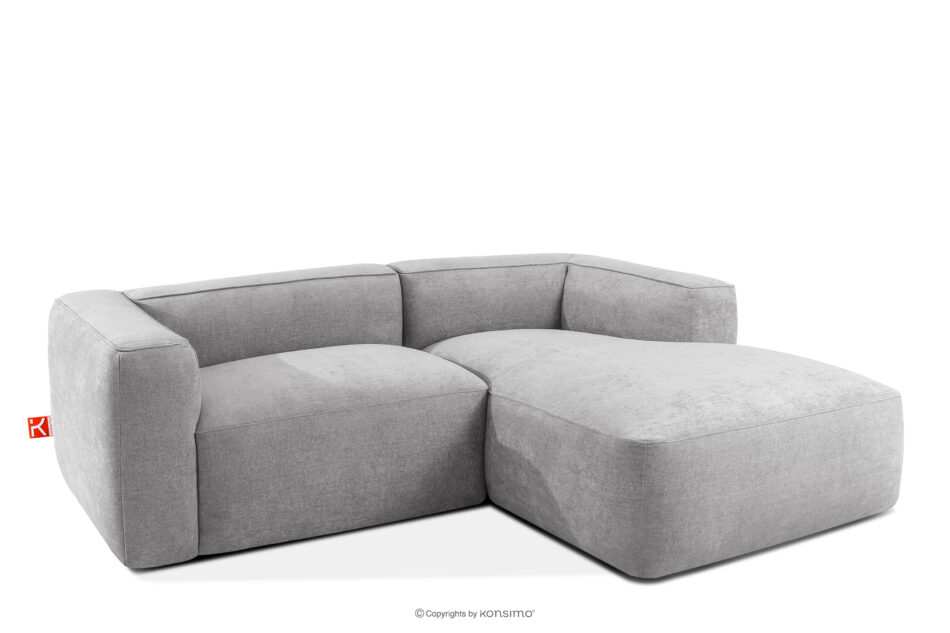 FUBBO Miękki narożnik w tkaninie plecionej prawy jasny szary jasny szary - zdjęcie 2