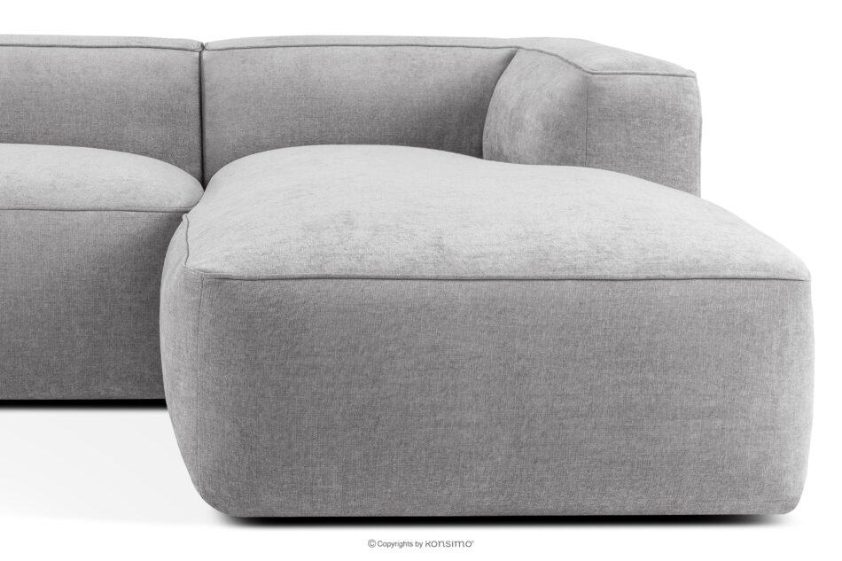 FUBBO Miękki narożnik w tkaninie plecionej prawy jasny szary jasny szary - zdjęcie 7