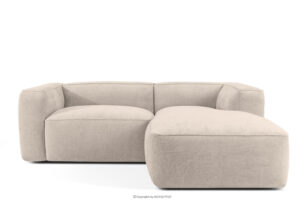 FUBBO, https://konsimo.pl/kolekcja/fubbo/ Miękki narożnik w tkaninie plecionej prawy kremowy kremowy - zdjęcie