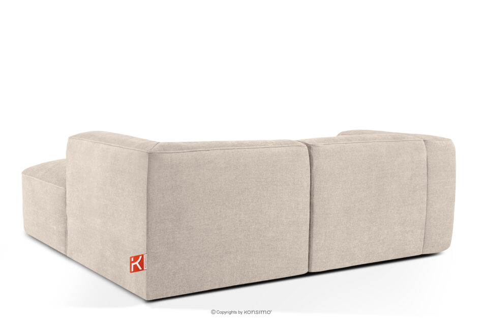 FUBBO Miękki narożnik w tkaninie plecionej prawy kremowy kremowy - zdjęcie 3