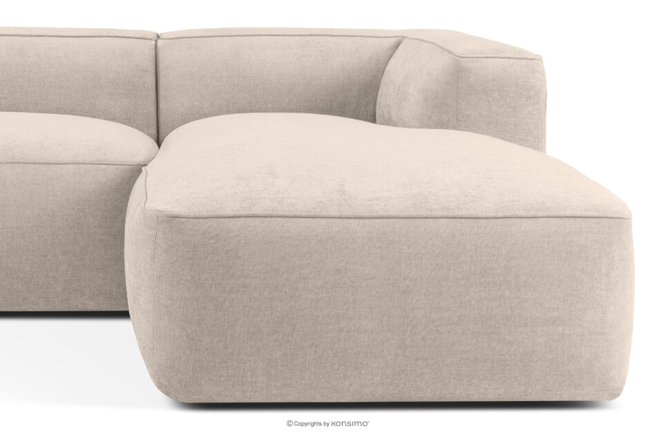 FUBBO Miękki narożnik w tkaninie plecionej prawy kremowy kremowy - zdjęcie 7