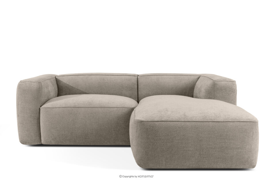 FUBBO Miękki narożnik w tkaninie plecionej prawy beżowy beżowy - zdjęcie 0