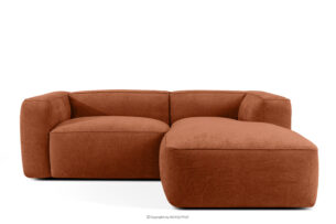 FUBBO, https://konsimo.pl/kolekcja/fubbo/ Miękki narożnik w tkaninie plecionej prawy rudy rudy - zdjęcie