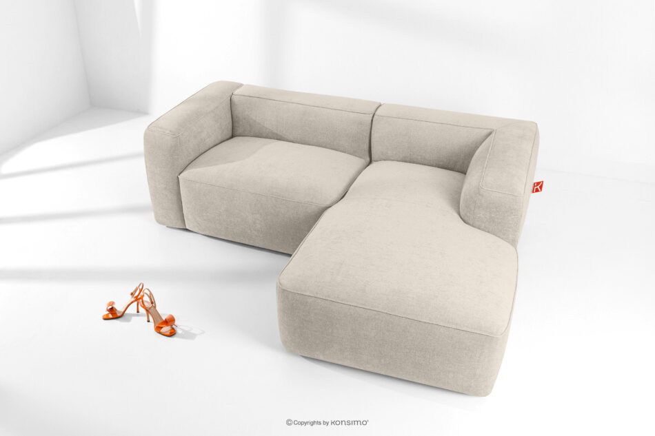 FUBBO Miękki narożnik w tkaninie plecionej prawy ecru ecru - zdjęcie 1