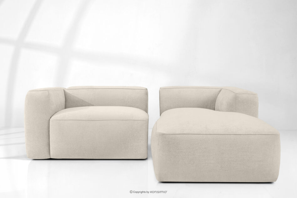 FUBBO Miękki narożnik w tkaninie plecionej prawy ecru ecru - zdjęcie 10