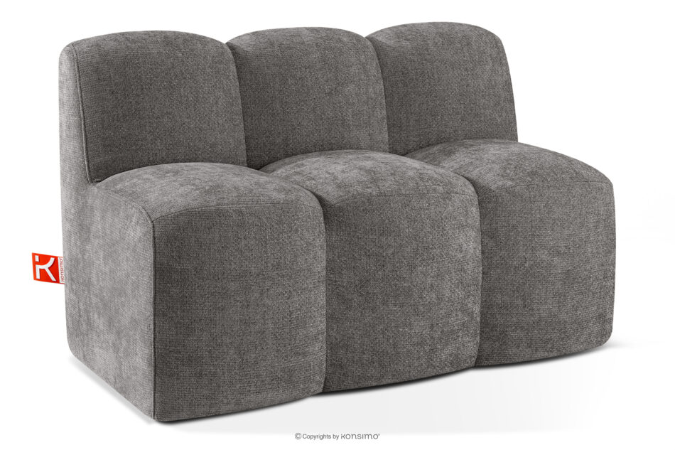 BRESCO Ławka tapicerowana do jadalni 120 cm tkanina szenil ciemny szary ciemny szary - zdjęcie 2