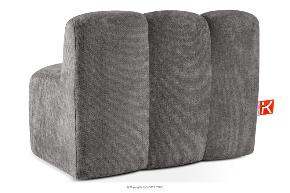 BRESCO Ławka tapicerowana do jadalni 120 cm tkanina szenil ciemny szary ciemny szary - zdjęcie 3