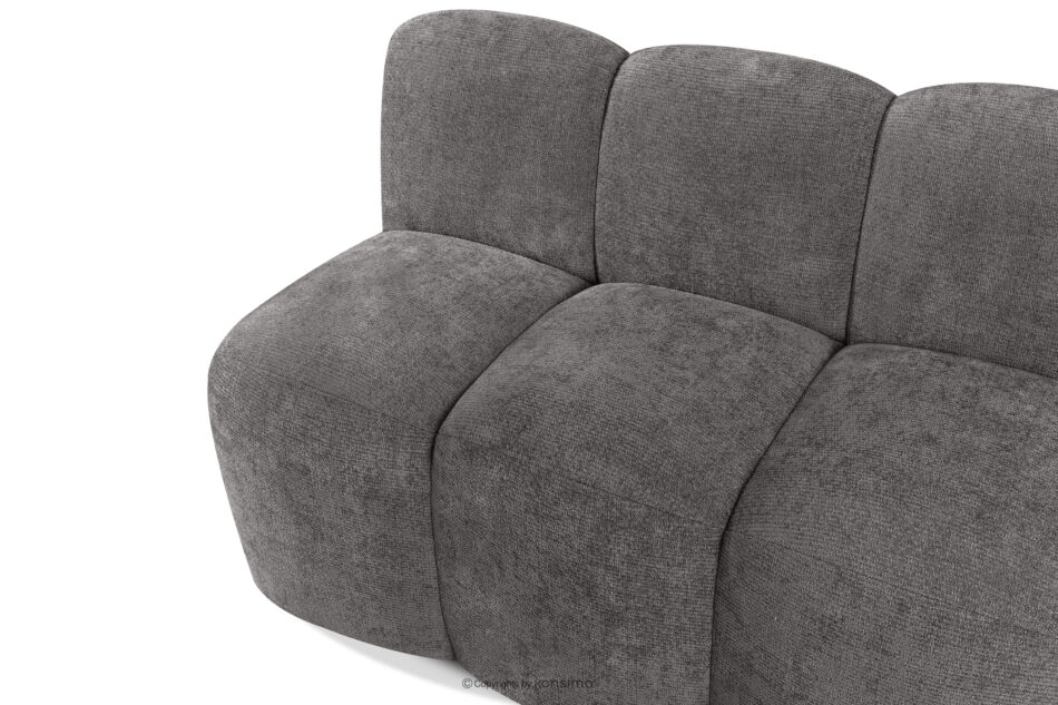 BRESCO Ławka tapicerowana do jadalni 120 cm tkanina szenil ciemny szary ciemny szary - zdjęcie 4