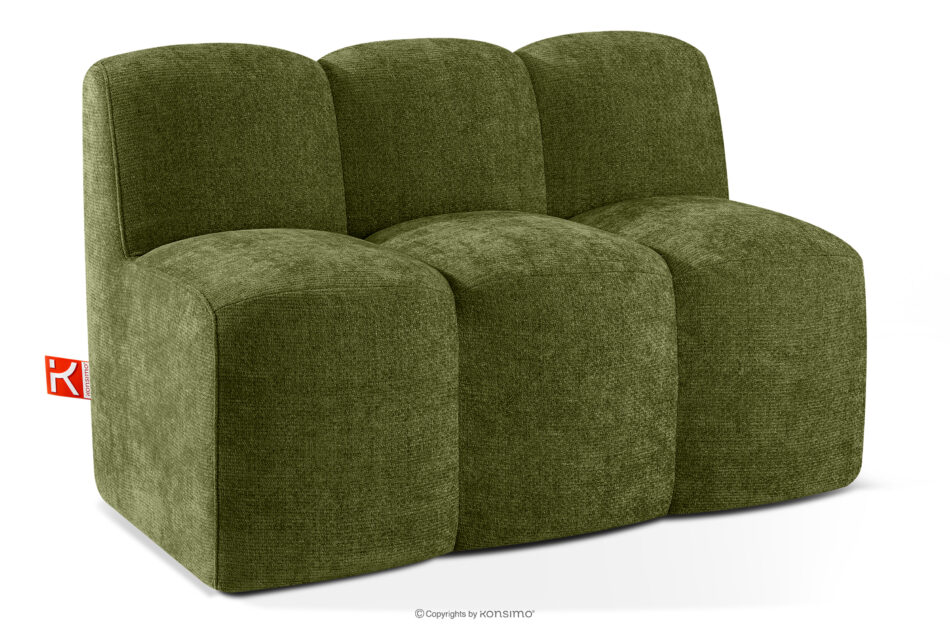 BRESCO Ławka tapicerowana do jadalni 120 cm tkanina szenil oliwkowy oliwkowy - zdjęcie 2