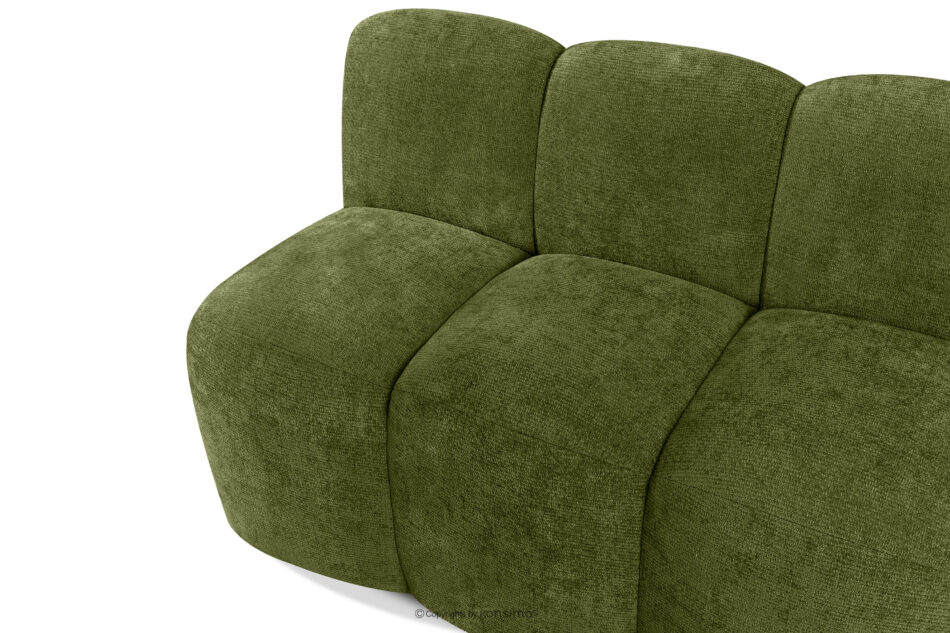 BRESCO Ławka tapicerowana do jadalni 120 cm tkanina szenil oliwkowy oliwkowy - zdjęcie 4