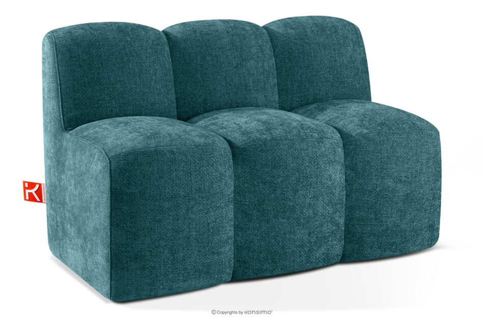 BRESCO Ławka tapicerowana do jadalni 120 cm tkanina szenil morski morski - zdjęcie 2