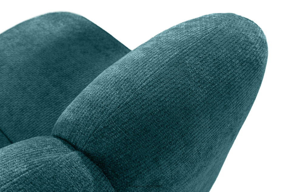 BRESCO Ławka tapicerowana do jadalni 120 cm tkanina szenil morski morski - zdjęcie 6