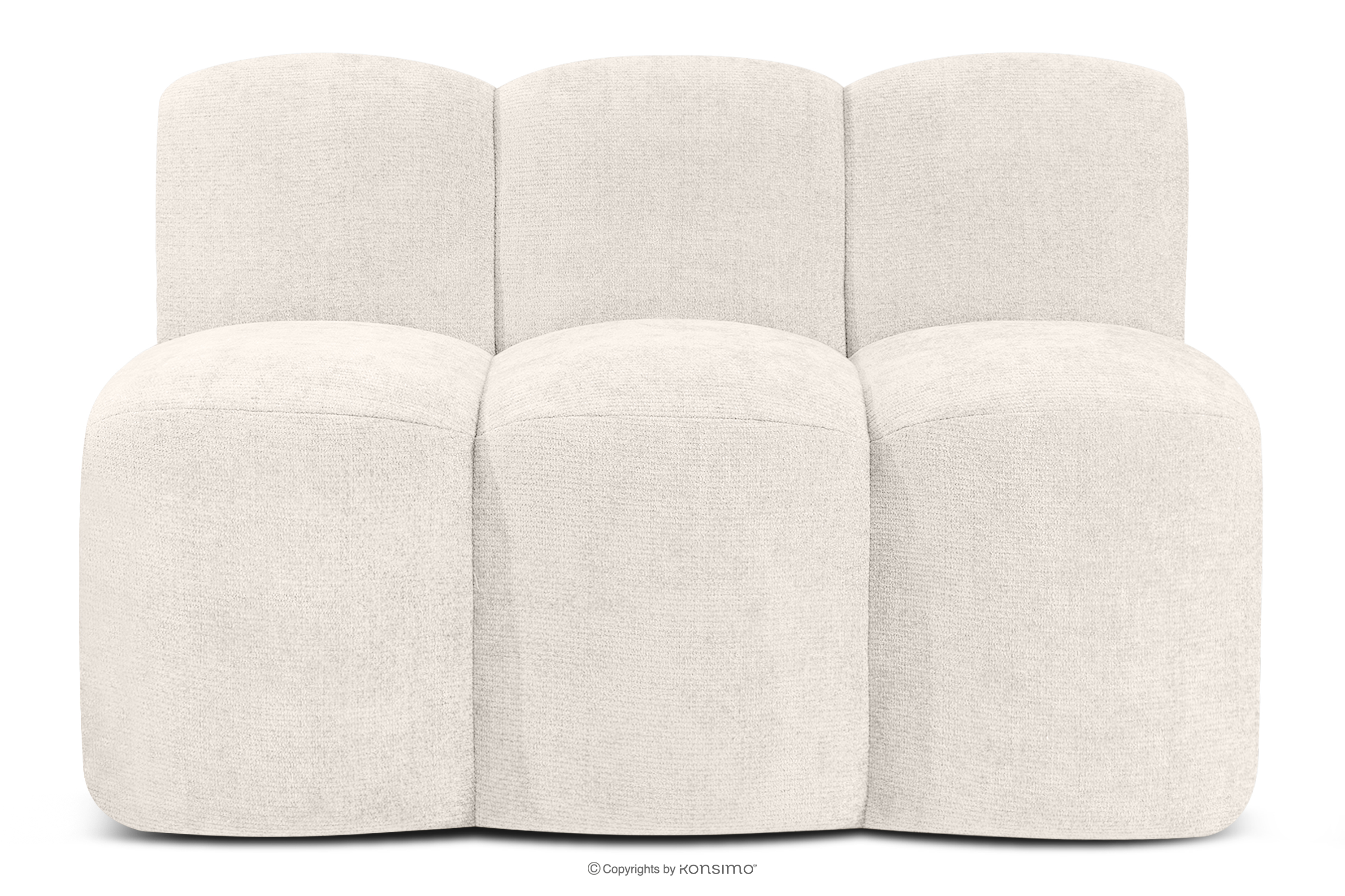 Ławka tapicerowana do jadalni 120 cm tkanina szenil kremowy