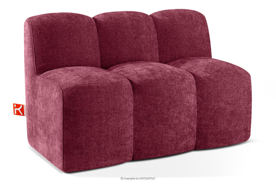 BRESCO Ławka tapicerowana do jadalni 120 cm tkanina szenil bordowy bordowy - zdjęcie 2