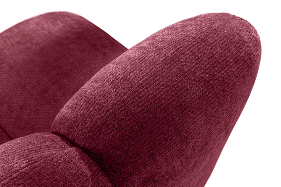 BRESCO Ławka tapicerowana do jadalni 120 cm tkanina szenil bordowy bordowy - zdjęcie 6