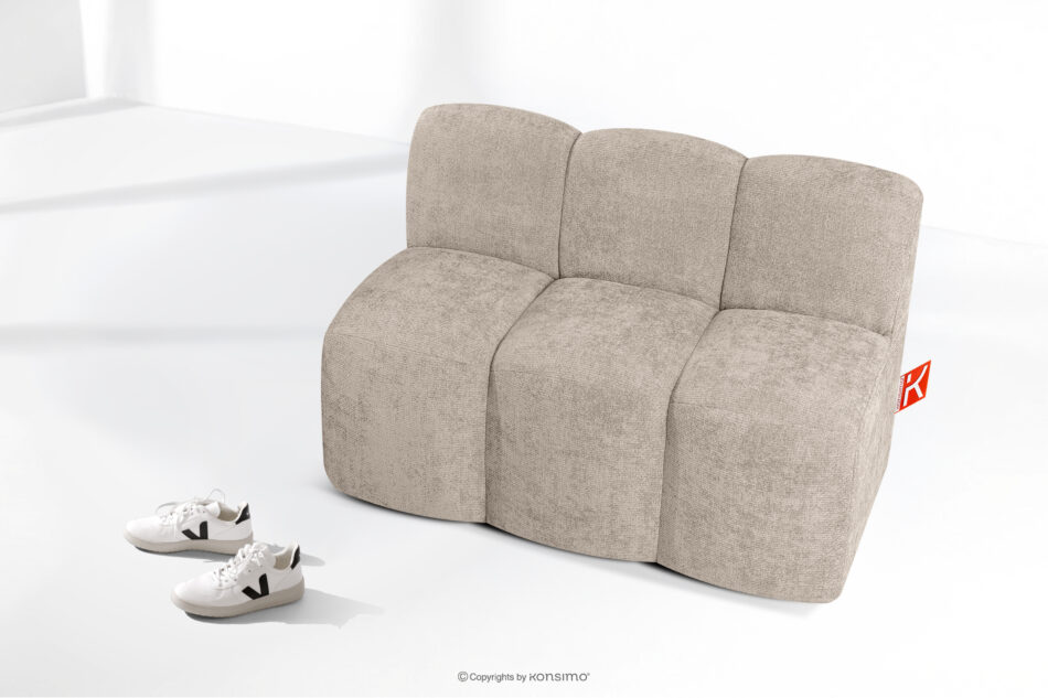 BRESCO Ławka tapicerowana do jadalni 120 cm tkanina szenil beżowy beżowy - zdjęcie 8