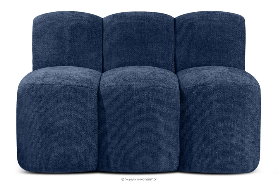 BRESCO Ławka tapicerowana do jadalni 120 cm tkanina szenil granatowy granatowy - zdjęcie 0