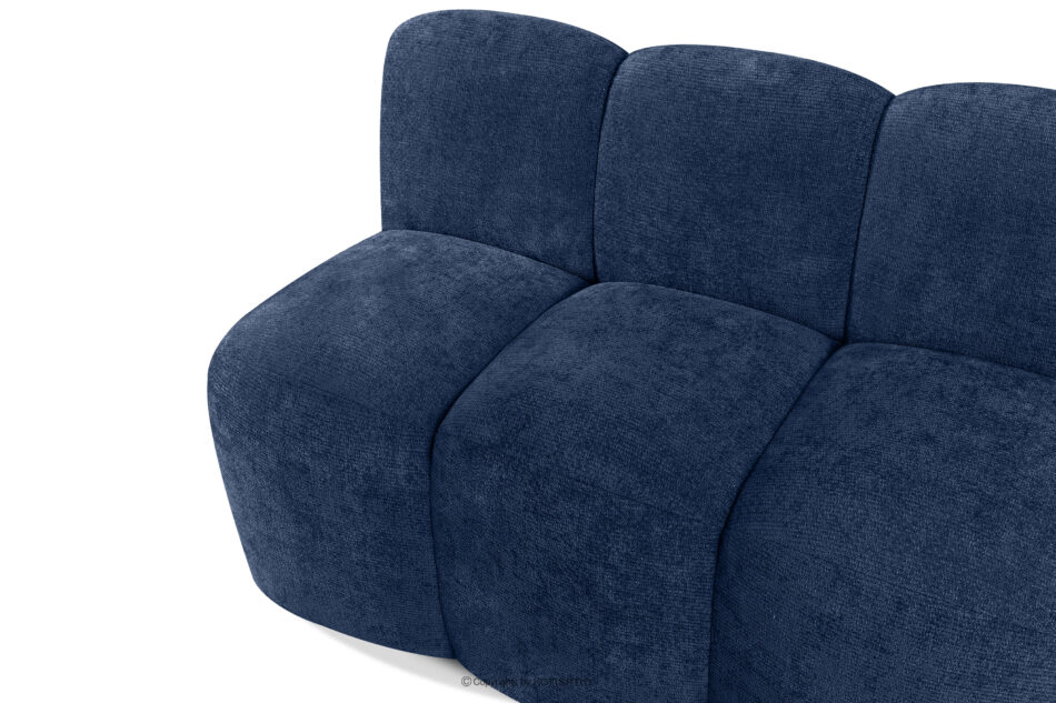 BRESCO Ławka tapicerowana do jadalni 120 cm tkanina szenil granatowy granatowy - zdjęcie 4