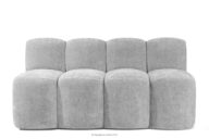 Ławka tapicerowana do jadalni 160 cm tkanina szenil jasny szary