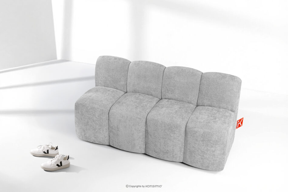 BRESCO Ławka tapicerowana do jadalni 160 cm tkanina szenil jasny szary jasny szary - zdjęcie 8