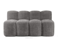 Ławka tapicerowana do jadalni 160 cm tkanina szenil ciemny szary