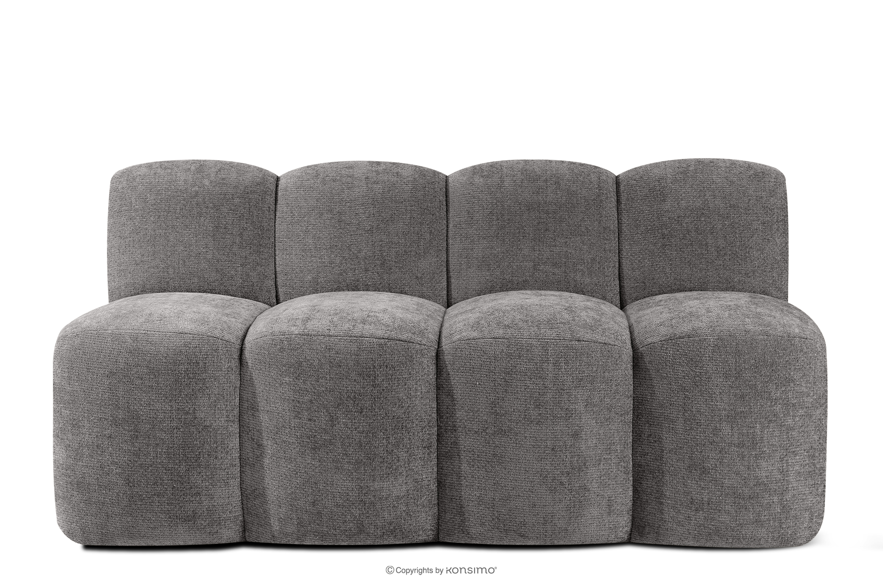 Ławka tapicerowana do jadalni 160 cm tkanina szenil ciemny szary