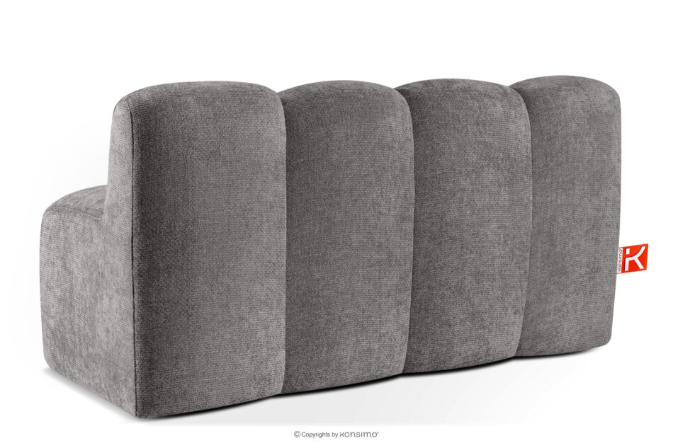 BRESCO Ławka tapicerowana do jadalni 160 cm tkanina szenil ciemny szary ciemny szary - zdjęcie 3