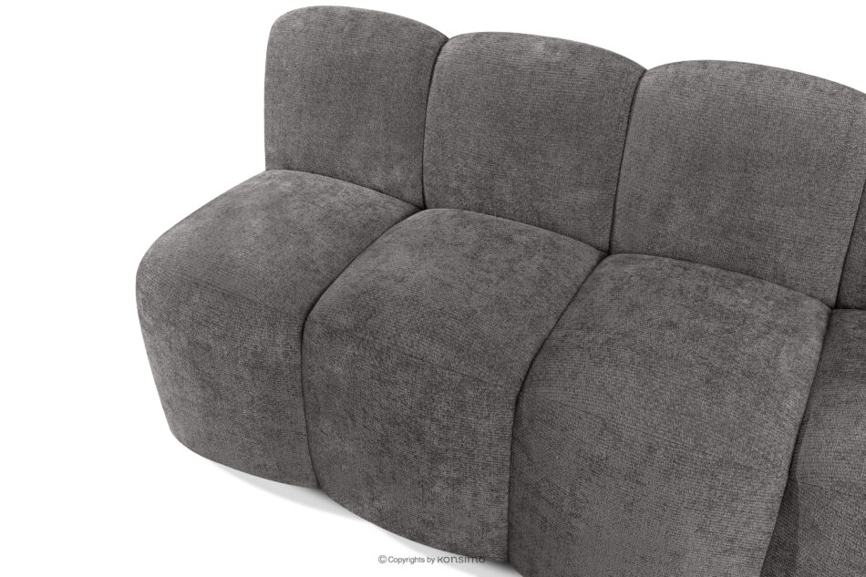 BRESCO Ławka tapicerowana do jadalni 160 cm tkanina szenil ciemny szary ciemny szary - zdjęcie 4