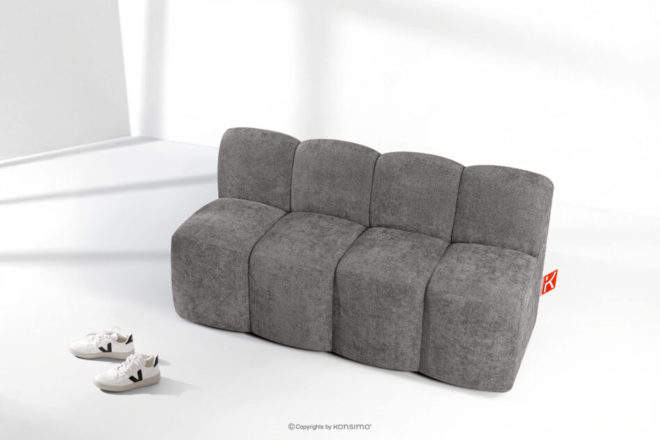 BRESCO Ławka tapicerowana do jadalni 160 cm tkanina szenil ciemny szary ciemny szary - zdjęcie 8