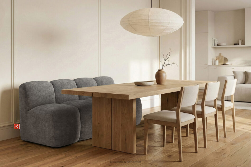 BRESCO Ławka tapicerowana do jadalni 160 cm tkanina szenil ciemny szary ciemny szary - zdjęcie 1