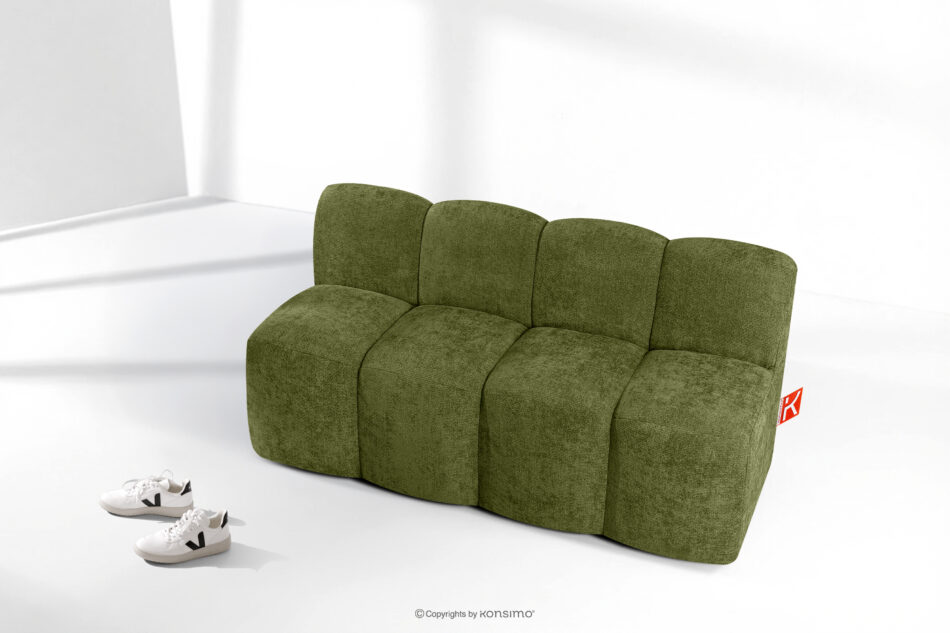 BRESCO Ławka tapicerowana do jadalni 160 cm tkanina szenil oliwkowy oliwkowy - zdjęcie 8