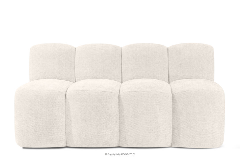 BRESCO Ławka tapicerowana do jadalni 160 cm tkanina szenil kremowy kremowy - zdjęcie 0