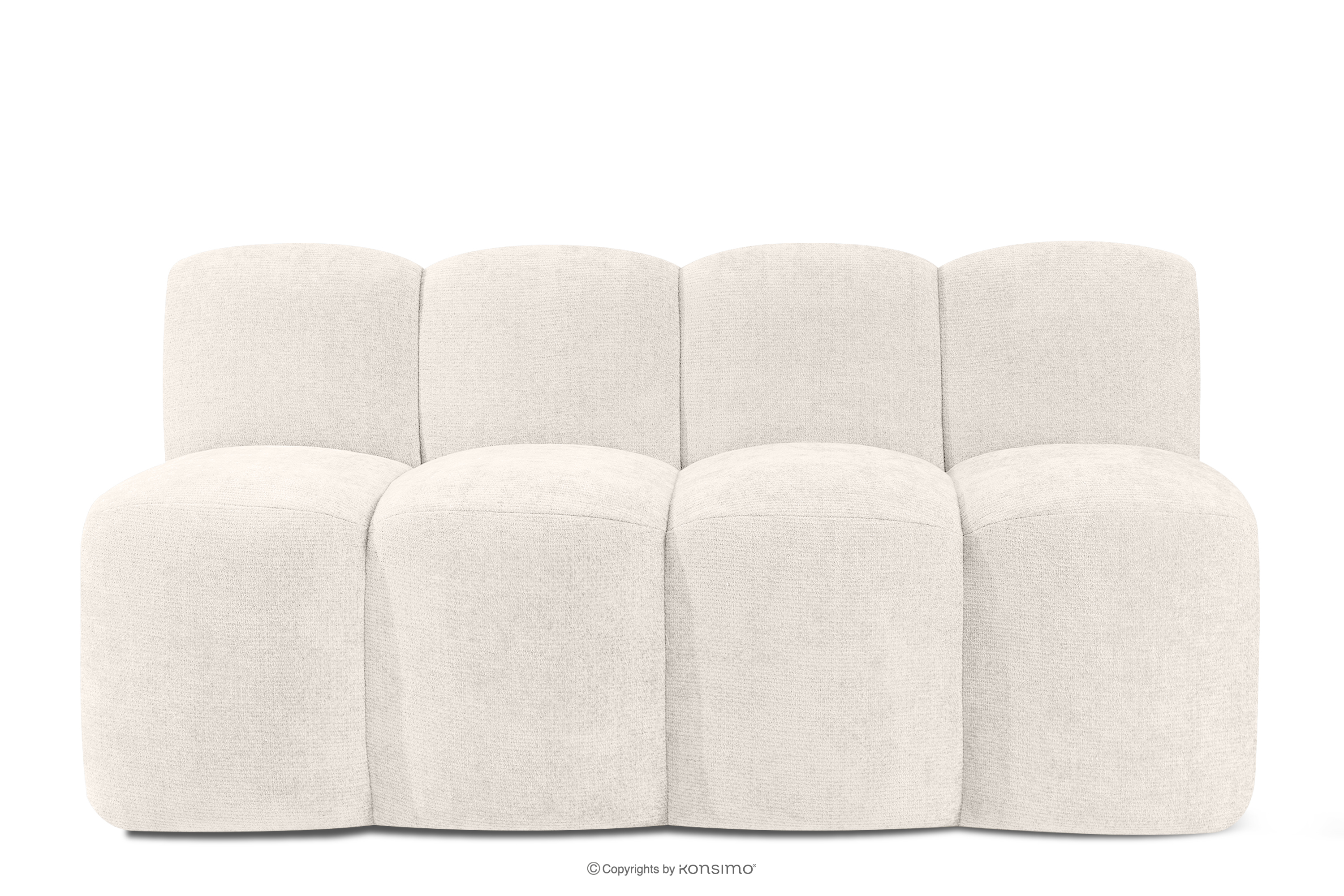 Ławka tapicerowana do jadalni 160 cm tkanina szenil kremowy