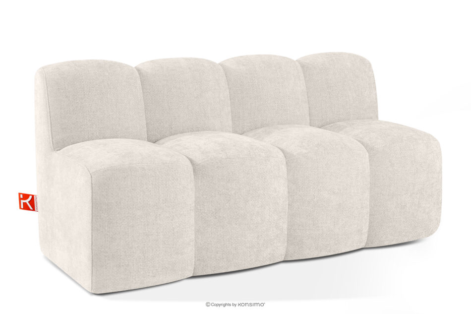 BRESCO Ławka tapicerowana do jadalni 160 cm tkanina szenil kremowy kremowy - zdjęcie 2