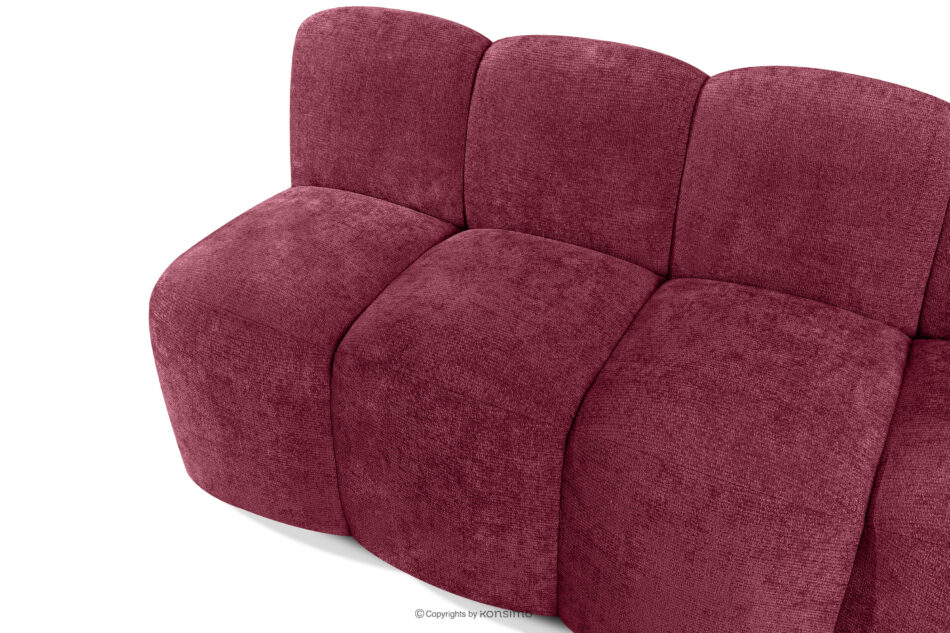 BRESCO Ławka tapicerowana do jadalni 160 cm tkanina szenil bordowy bordowy - zdjęcie 4