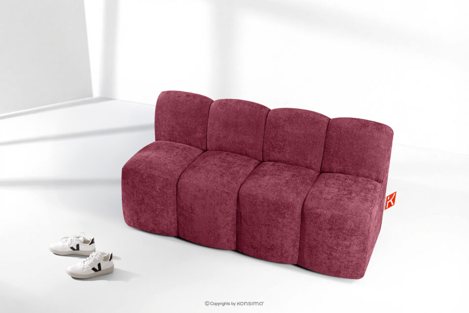 BRESCO Ławka tapicerowana do jadalni 160 cm tkanina szenil bordowy bordowy - zdjęcie 8