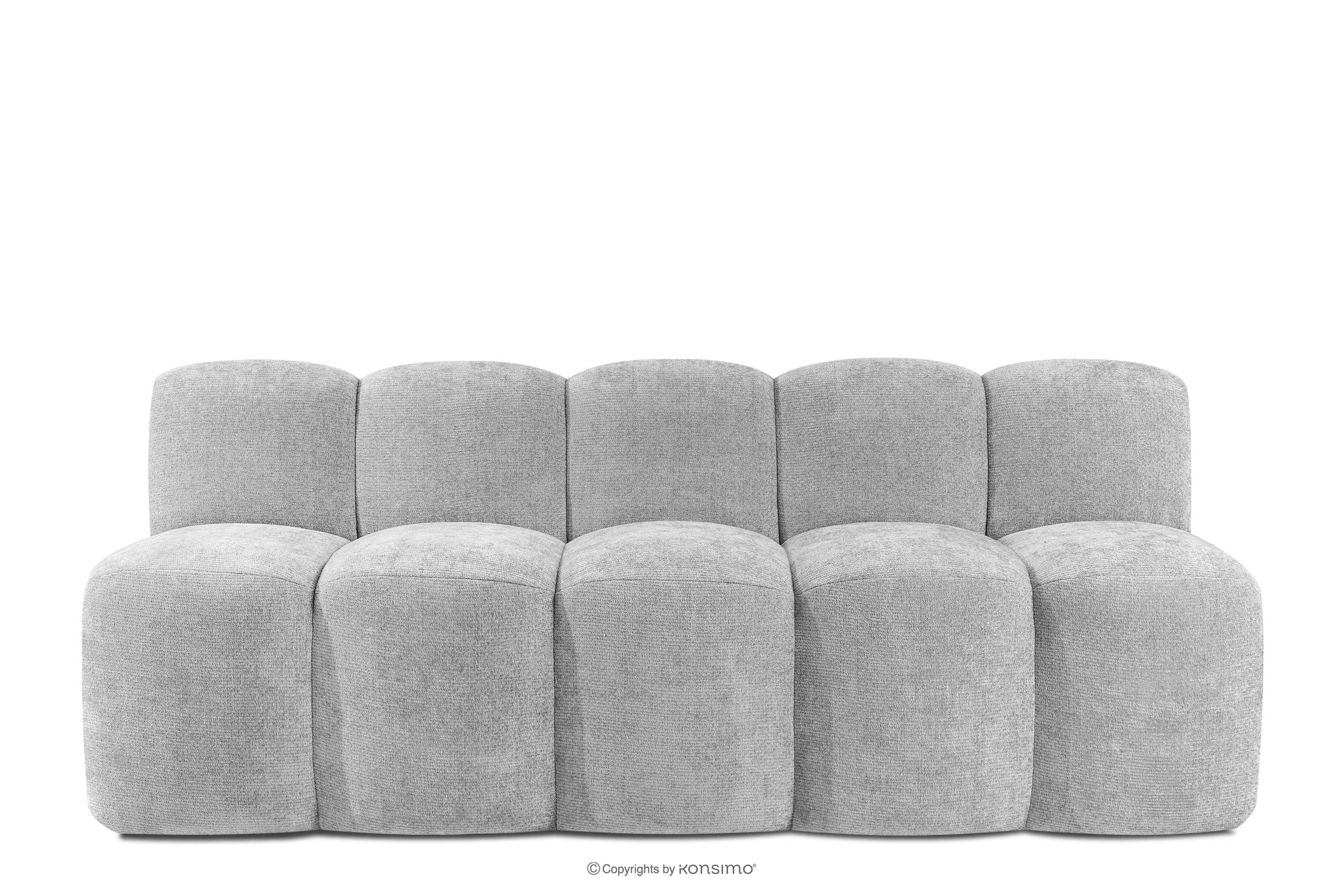 Ławka tapicerowana z oparciem 200 cm tkanina szenil jasny szary