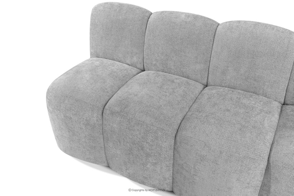 BRESCO Ławka tapicerowana z oparciem 200 cm tkanina szenil jasny szary jasny szary - zdjęcie 4