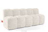 BRESCO Ławka tapicerowana z oparciem 200 cm tkanina szenil kremowy kremowy - zdjęcie 3